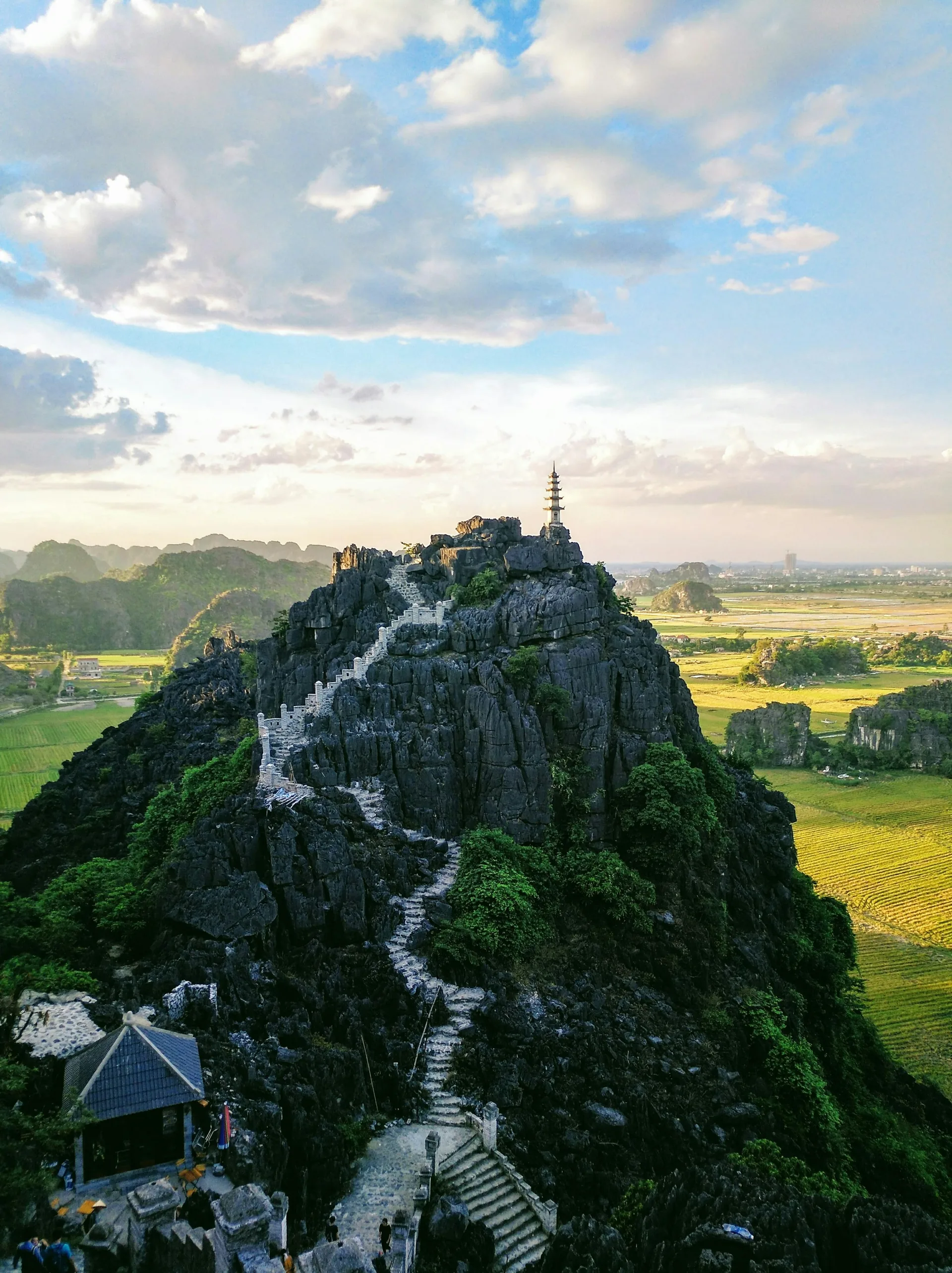 Limestone ridge and winding steps at Hang Mua in Ninh Binh